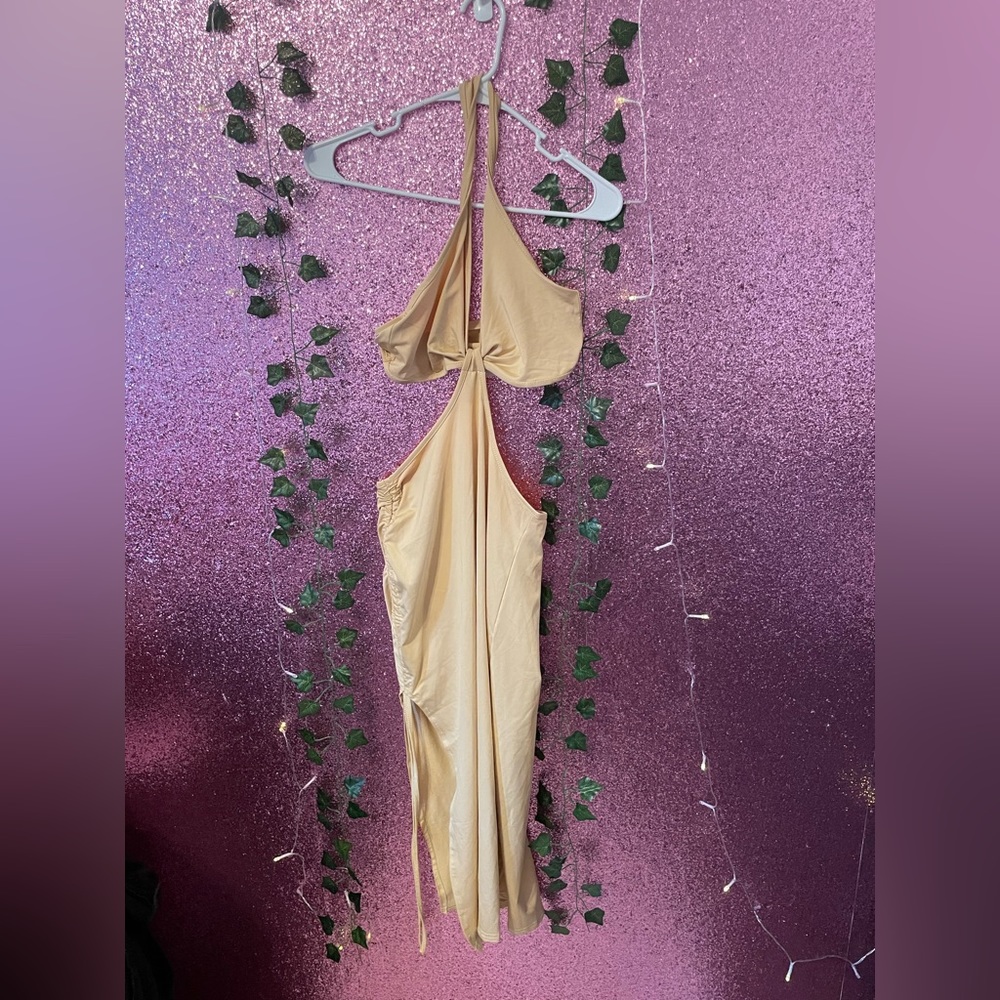 Tan/Cream Long with Spilt Small SHEIN Dress